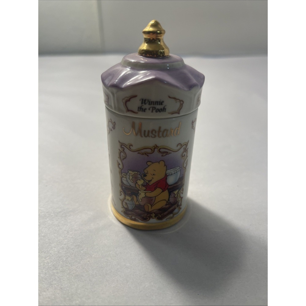 Disney Spice Jar Collection Winnie the Pooh Mustard Jar 1995 Lenox Porcelain - Picture 1 of 16